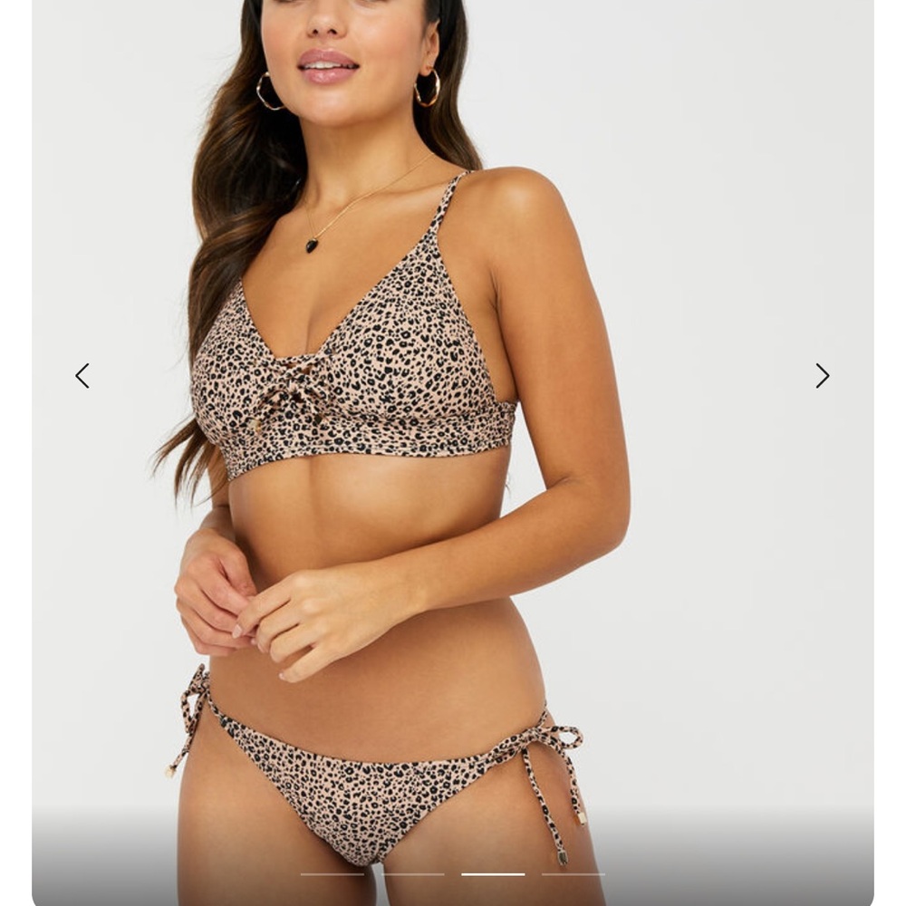 LEOPARD TIE-FRONT TRIANGLE BIKINI